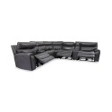  Hutchenson 7-Pc. Leather Sectional with 3 Power ReclinersPower Headrests and 2 Consoles 