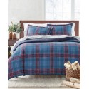 Navy Plaid Flannel Comforter Twin