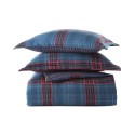 Navy Plaid Flannel Comforter Twin