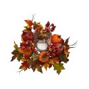 Pumpkin, Gourd, and Maple Leaf Artificial Arrangement Candelabrum