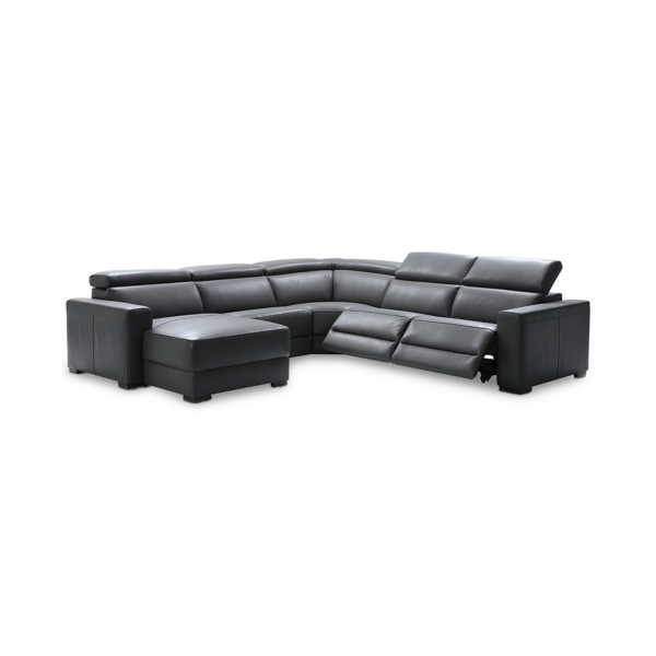 Nevio 5-pc Leather Sectional2 Power Recliners