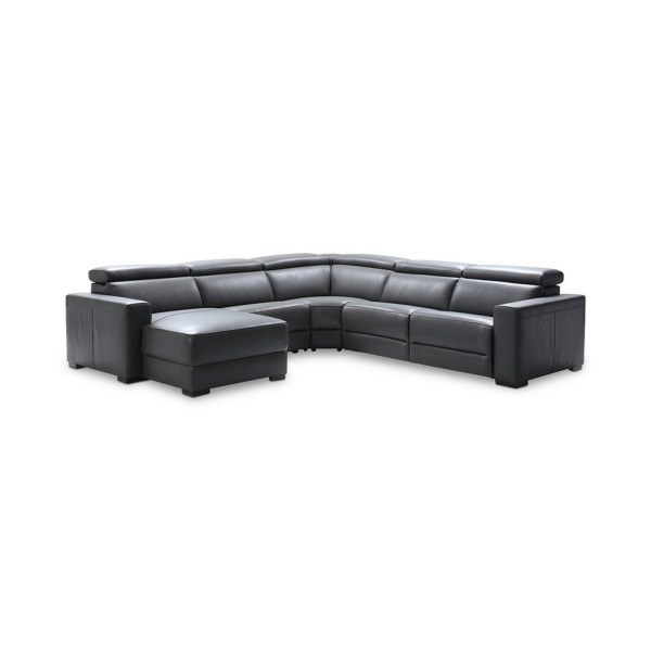 Nevio 5-pc Leather Sectional2 Power Recliners