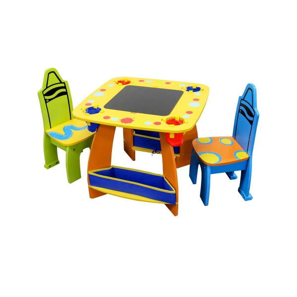 Grow'n Up Wooden Desk and Chairs Set - Dry Erase Tabletop