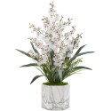 Dancing Orchid Artificial Arrangement in Faux Marble Vase