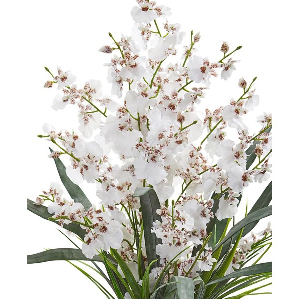 Dancing Orchid Artificial Arrangement in Faux Marble Vase