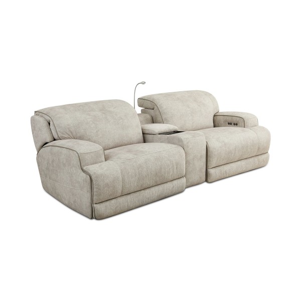 Sebaston 3-Pc. Fabric Sofa with 2 Power Motion Recliners and 1 USB Console