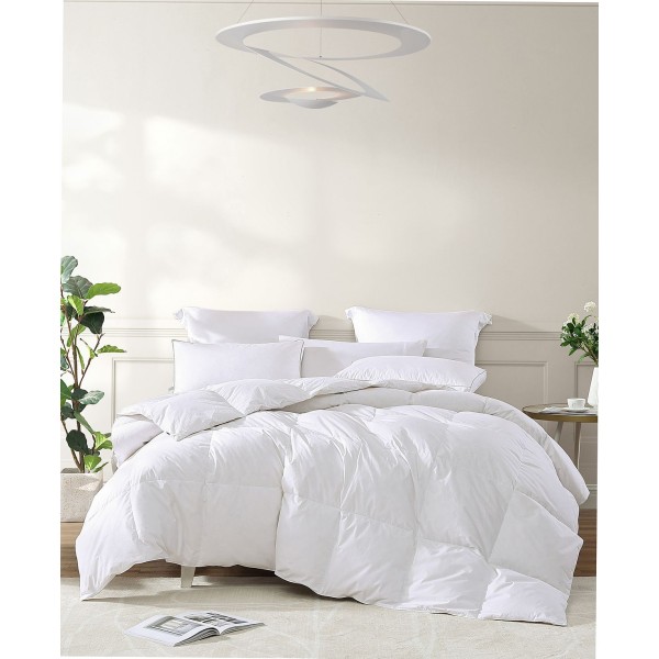 All Season Warmth White Goose Feather and Down Fiber Comforter Twin