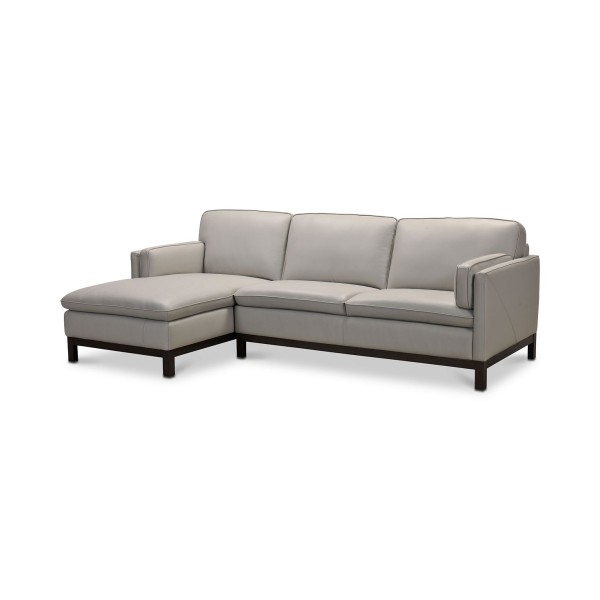 Virton 2-Pc. Leather Chaise Sectional Sofa