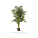 5' Double Stalk Gold-Tone Cane Artificial Palm Tree