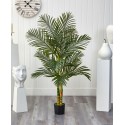 5' Double Stalk Gold-Tone Cane Artificial Palm Tree