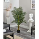 5' Double Stalk Gold-Tone Cane Artificial Palm Tree