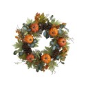 Pumpkins, Pine Cones, and Berries Fall Artificial Wreath