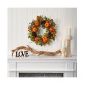 Pumpkins, Pine Cones, and Berries Fall Artificial Wreath