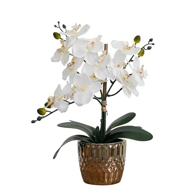 Desktop Artificial Orchid in Decorative Ceramic Vase 16