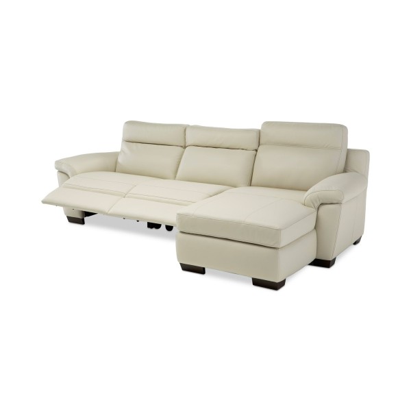 II 3-Pc. Leather Chaise Sectional Sofa With 2 Power ReclinersPower Headrests And USB Power Outlet