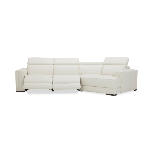 Jenneth 3-Pc. Leather Sofa with 2 Power Motion Recliners and Cuddler