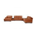 Darrium 5-Pc. Leather Chaise Sectional with Corner Table & Console