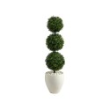 3.5' Boxwood Triple Ball Topiary Artificial Tree in Planter IndoorOutdoor