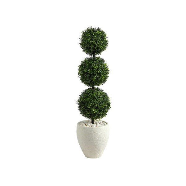 3.5' Boxwood Triple Ball Topiary Artificial Tree in Planter IndoorOutdoor