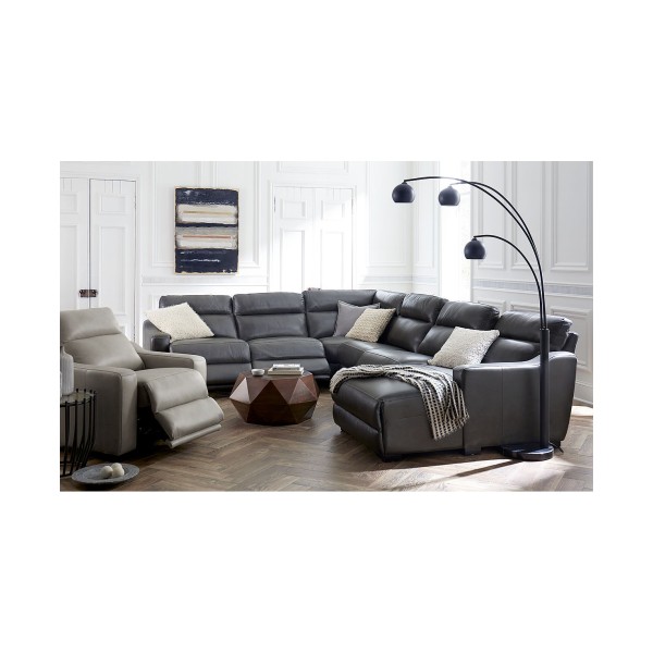 Gabrine 3-Pc. Leather Sofa with 3 Power Recliners