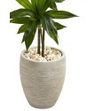 4' Dracaena Artificial Plant in Sand Colored Planter - Real Touch