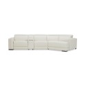 Jenneth 4Pc Leather Cuddler Sectional with 2 Power Recliners