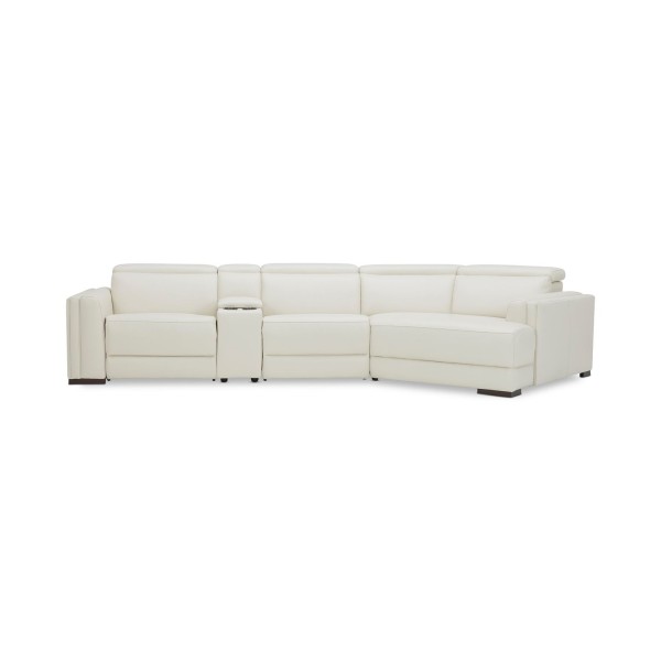 Jenneth 4Pc Leather Cuddler Sectional with 2 Power Recliners