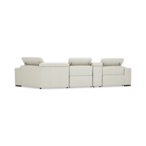 Jenneth 4Pc Leather Cuddler Sectional with 2 Power Recliners