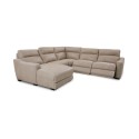 Gabrine 5-Pc. Leather Sectional with 2 Power Headrests and Chaise